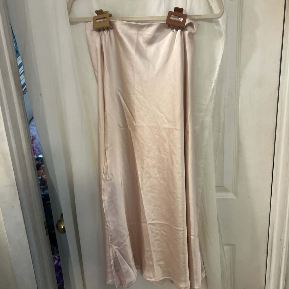 NWT “LIFE” Elegant Cream Satin Maxi Skirt